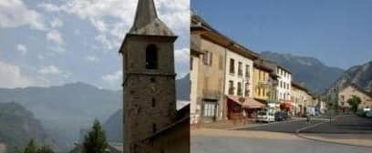 Commune de La Chambre église et rue principale