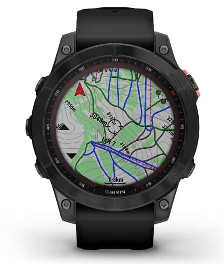 Feature comparison: Fenix stands 7out in terms of GPS navigation colour ski mapping
